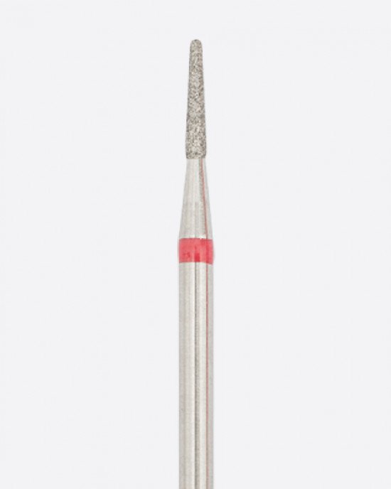 Алмазная насадка для маникюра, конусная 1,4 мм (мелкая зернистость, красный)