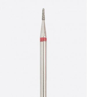 Алмазная насадка для маникюра, маленький конус 1мм (мелкая зернистость, красный)
