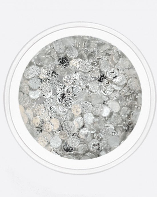 Металлический декор, круг матовый плоский серебро Ø 2мм