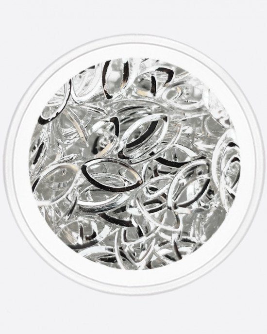 Металлический декор, лепесток серебро 6х3мм