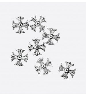 Металлический декор, мальтийский крест серебро 6х6 мм