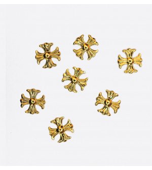 Металлический декор, мальтийский крест золото 6х6 мм Металлический декор, мальтийский крест золото 6х6 мм