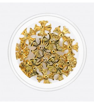 Металлический декор, мальтийский крест золото 6х6 мм Металлический декор, мальтийский крест золото 6х6 мм