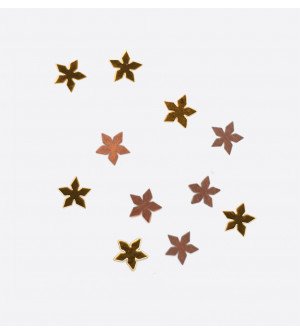 Металлический декор, пятилистник золото 3х3 мм