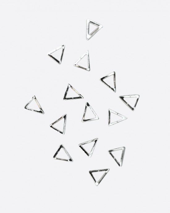 Металлический декор, треугольник серебро 6х5мм