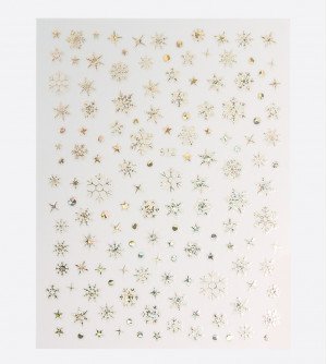 Наклейки,  снежинки голограмма золото 376 Наклейки,  снежинки голограмма золото 376