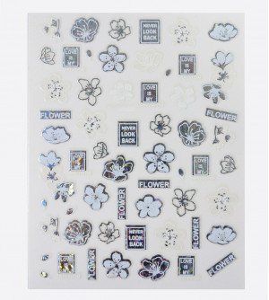 Наклейки, цветы голограмма 422