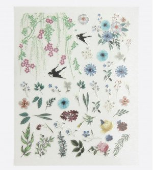 Наклейки, цветы и ласточки 383