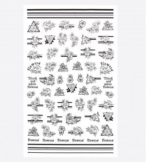 Наклейки, контурные цветы 362