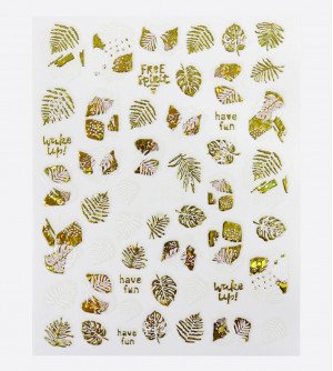 Наклейки, листья голограмма 416