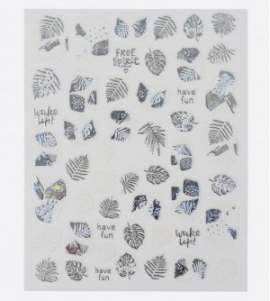 Наклейки, листья голограмма 421