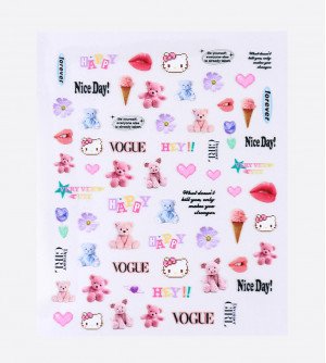 Наклейки, розовые мишки 450