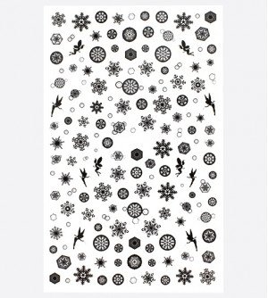 Наклейки, снежинки черные 099