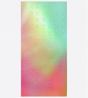 Наклейки, шрифт контурный голубой переливчатый 276 Наклейки, шрифт контурный голубой переливчатый 276