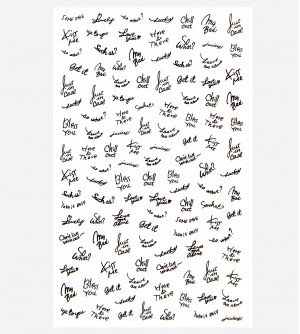 Наклейки, текст трафарет 339