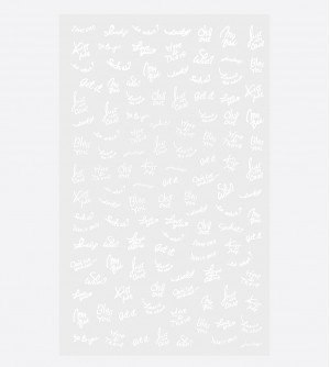 Наклейки, текст трафарет белый