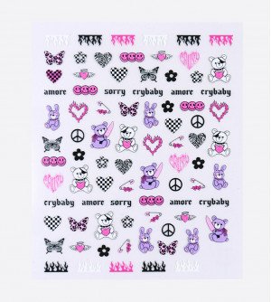 Наклейки, злые мишки 452