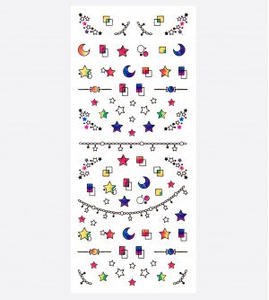 Наклейки, звезды полумесяцы цветные Наклейки, звезды полумесяцы цветные