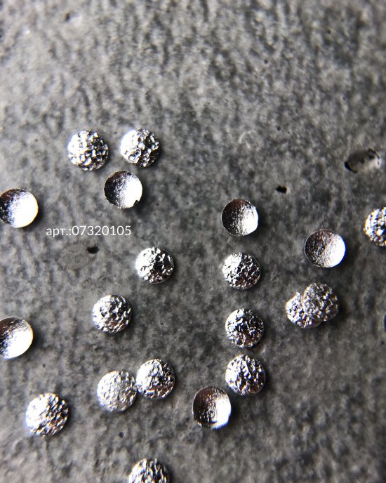 Полусферы круглые шлифованные серебро 1,5 мм