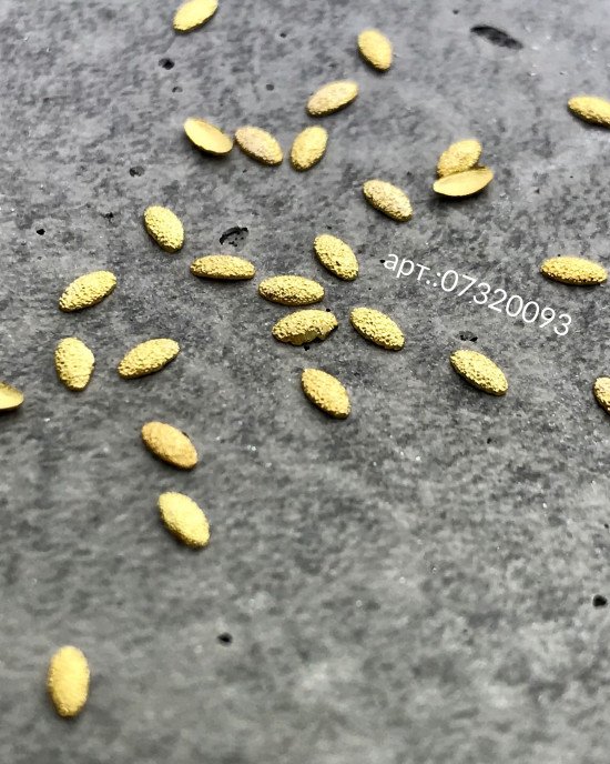 Полусферы лепестки шлифованные золото 2х3 мм