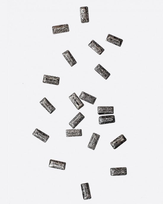 Полусферы прямоугольные граненные шлифованные черное серебро 1,5х3 мм