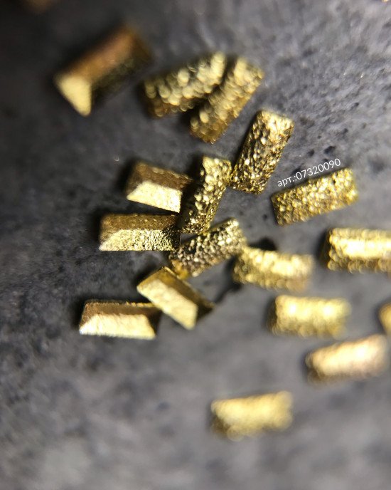 Полусферы прямоугольные граненные шлифованные золото 1,5х3 мм