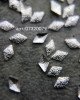 Полусферы ромбы граненные шлифованные серебро 2х3 мм