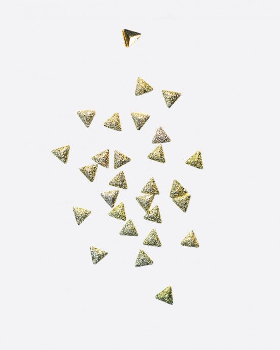 Полусферы треугольные граненные шлифованные золото 2х2 мм