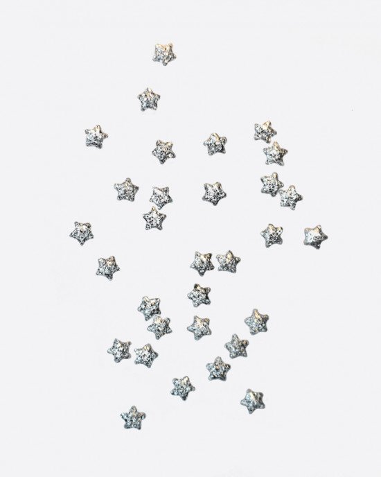 Полусферы звезды шлифованные серебро 2х2 мм