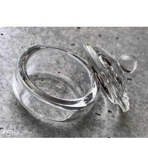 Стаканчик с крышкой стеклянный, круг 40мм