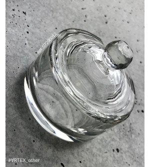 Стаканчик с крышкой стеклянный, круг 60мм