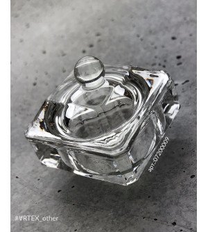 Стаканчик с крышкой стеклянный, квадрат 40мм