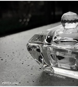 Стаканчик с крышкой стеклянный, квадрат 60мм